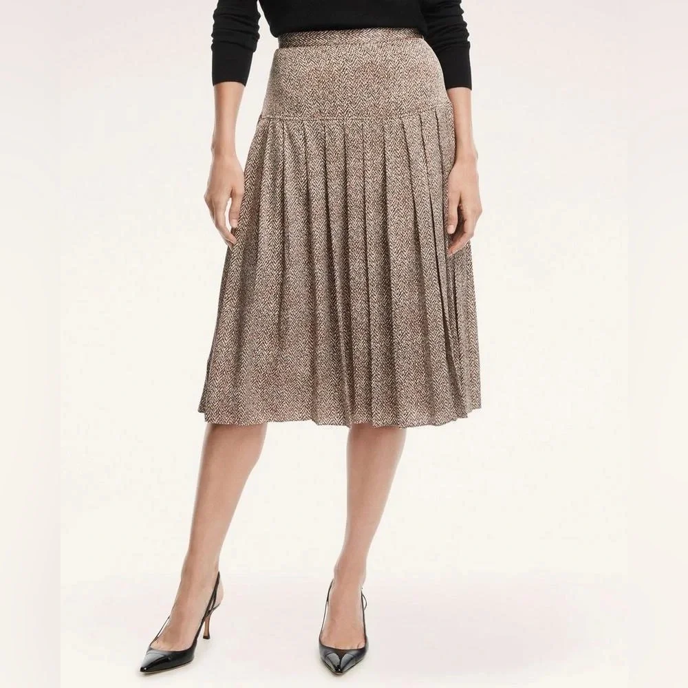 Brooks Brothers Silk Pleated Skirt 6 - Picture 2 of 10